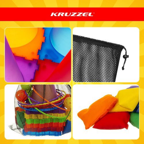 Zielwurf - Geschicklichkeitsspiel 3 - in - 1 Set mit Kegeln, Ringen und Bällen - Easy2sell - Deluxe